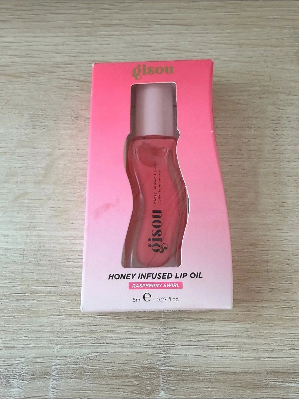 Gisou Honey Infused Lip Oil – Bee-Llini Raspberry Swirl– 8 mL / 0.27 fl oz